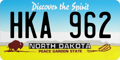 ND license plate HKA962