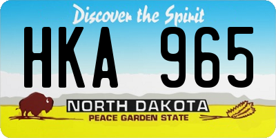 ND license plate HKA965