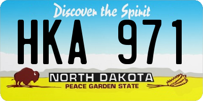 ND license plate HKA971