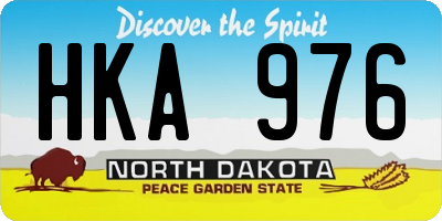 ND license plate HKA976