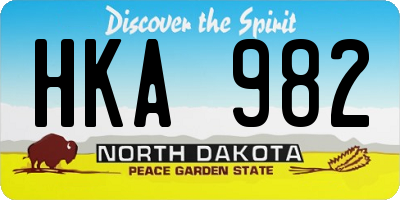 ND license plate HKA982
