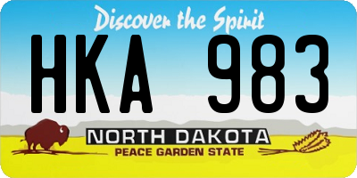 ND license plate HKA983