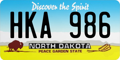 ND license plate HKA986