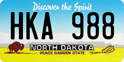 ND license plate HKA988
