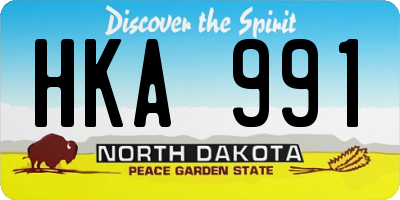 ND license plate HKA991