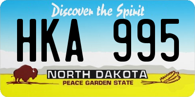 ND license plate HKA995