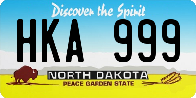 ND license plate HKA999