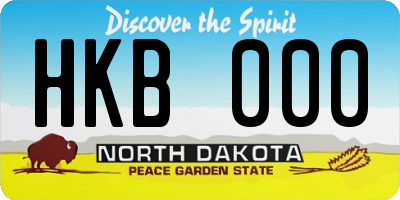 ND license plate HKB000