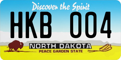 ND license plate HKB004