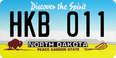 ND license plate HKB011