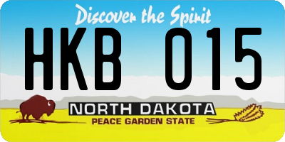 ND license plate HKB015