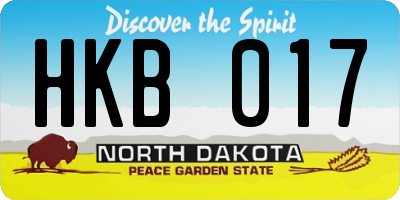 ND license plate HKB017