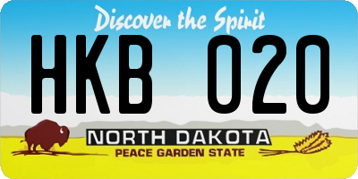ND license plate HKB020