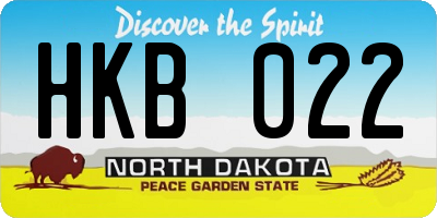 ND license plate HKB022