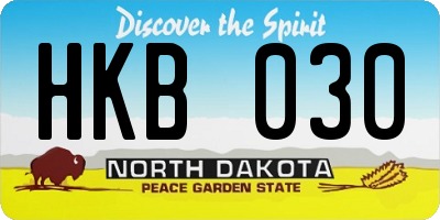 ND license plate HKB030