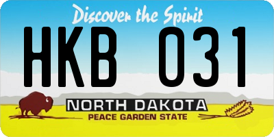 ND license plate HKB031