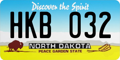 ND license plate HKB032