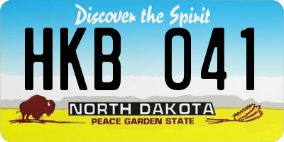 ND license plate HKB041