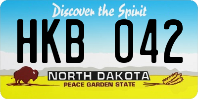 ND license plate HKB042
