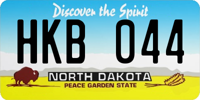 ND license plate HKB044