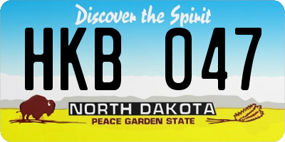 ND license plate HKB047