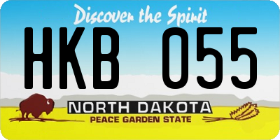 ND license plate HKB055