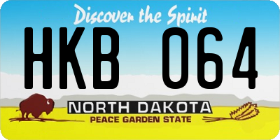 ND license plate HKB064