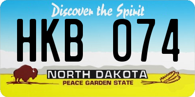 ND license plate HKB074