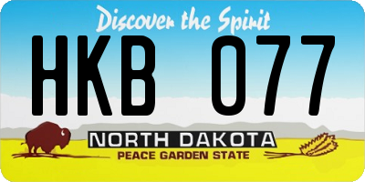 ND license plate HKB077