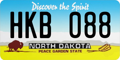 ND license plate HKB088