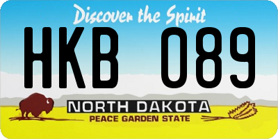 ND license plate HKB089