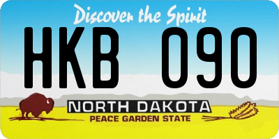 ND license plate HKB090