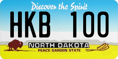 ND license plate HKB100