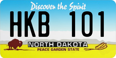 ND license plate HKB101