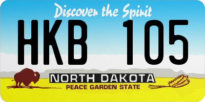 ND license plate HKB105