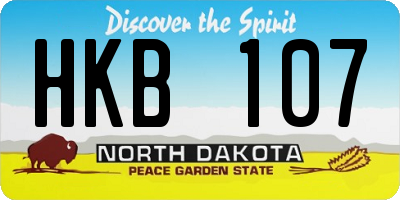 ND license plate HKB107