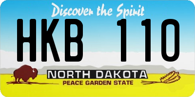 ND license plate HKB110