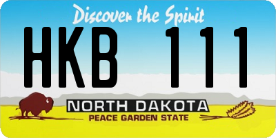 ND license plate HKB111