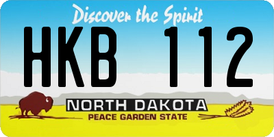ND license plate HKB112