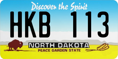ND license plate HKB113