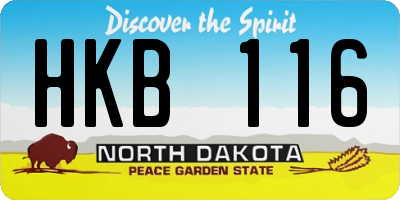 ND license plate HKB116