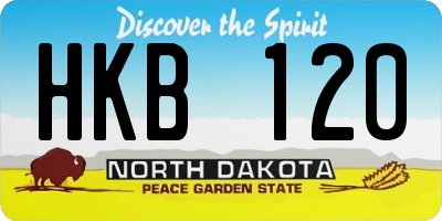 ND license plate HKB120