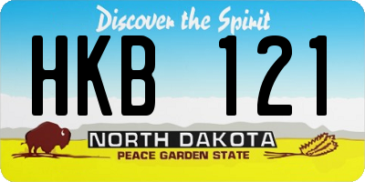 ND license plate HKB121