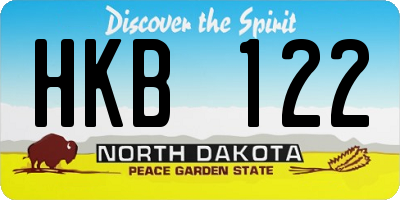 ND license plate HKB122