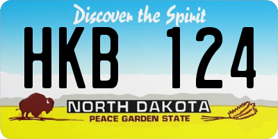 ND license plate HKB124