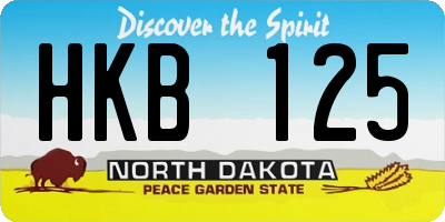 ND license plate HKB125