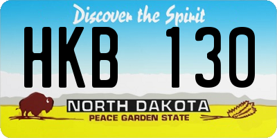 ND license plate HKB130