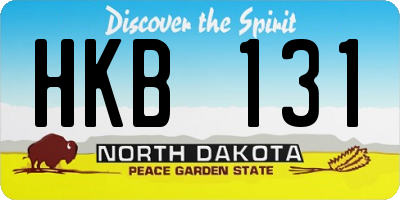 ND license plate HKB131