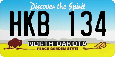 ND license plate HKB134