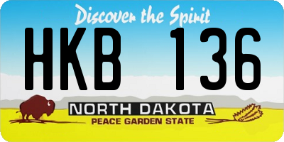 ND license plate HKB136
